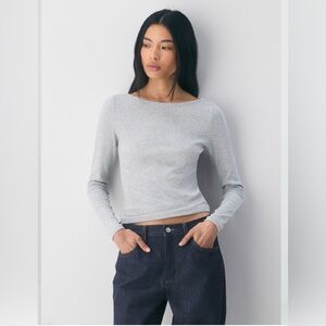 Aritzia HomeStretch Rib Airwave Boatneck Longsleeve
